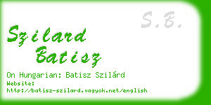 szilard batisz business card